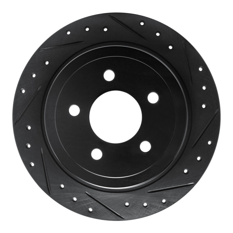 Ford Explorer Sport Trac Brake Rotor (1) - Rear Right - R1 Concepts - Drilled & Slotted - Black - `03-`05
